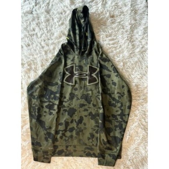 Under Armour Camouflage Hoodie M Camo Print Pullover Sweatshirt Fleece-Lined - Picture 1 of 5